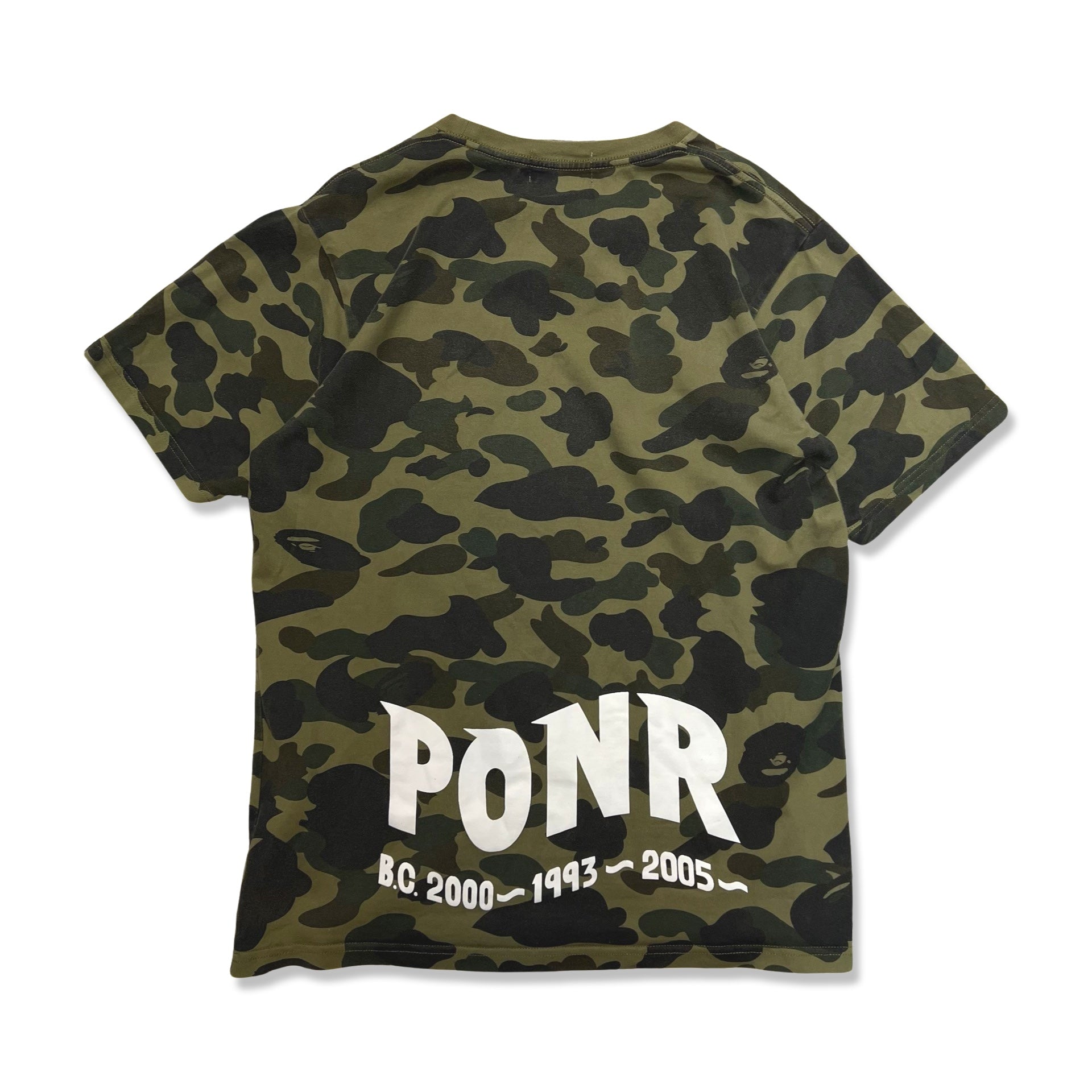 BAPE Shark T-shirt in khaki green camo
