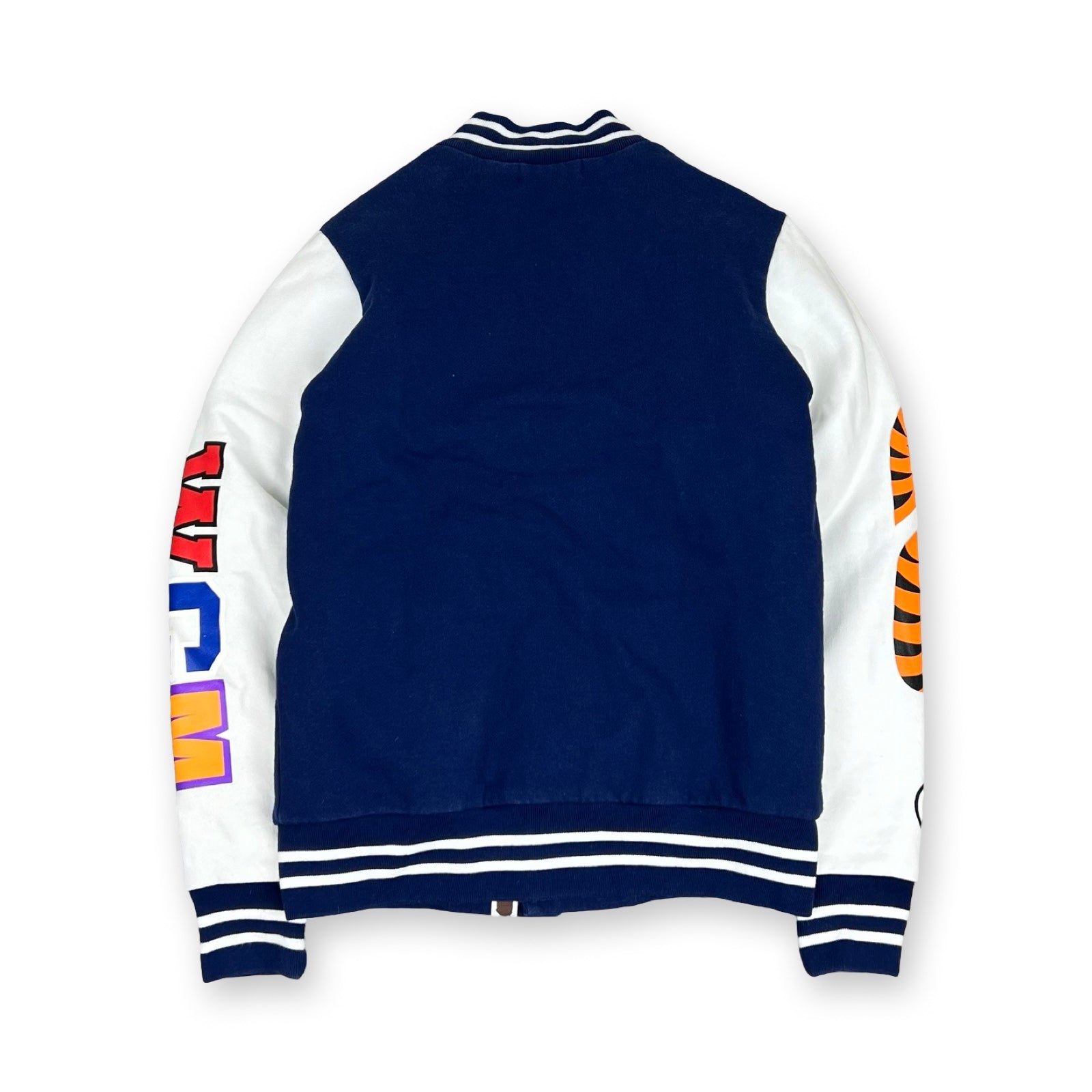 BAPE Shark Varsity Jacket in navy blue