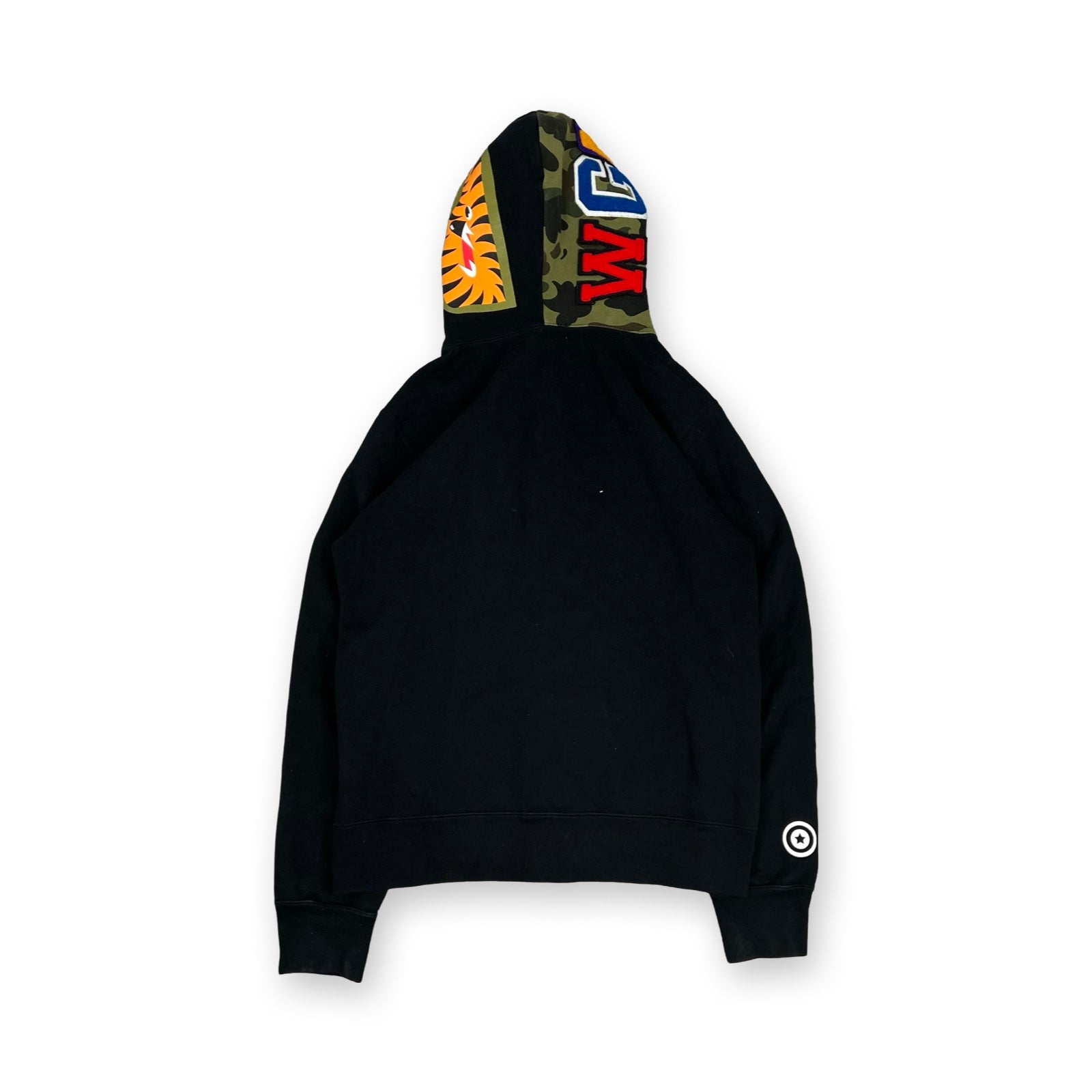 BAPE Split 1st Camo Shark Hoodie in black