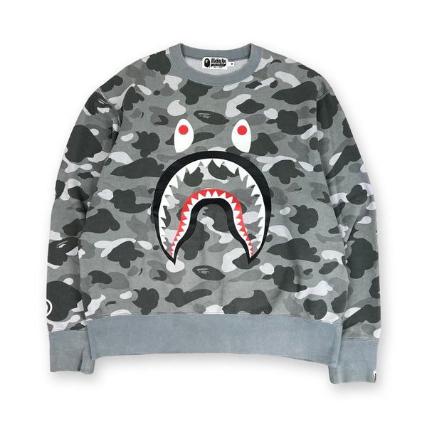 BAPE 1st Camo Shark Sweatshirt in grey