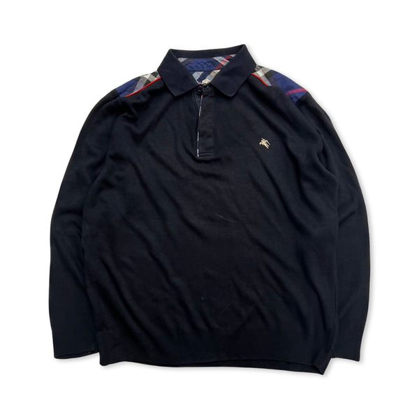 Vintage Burberry Polo T-Shirt in navy blue