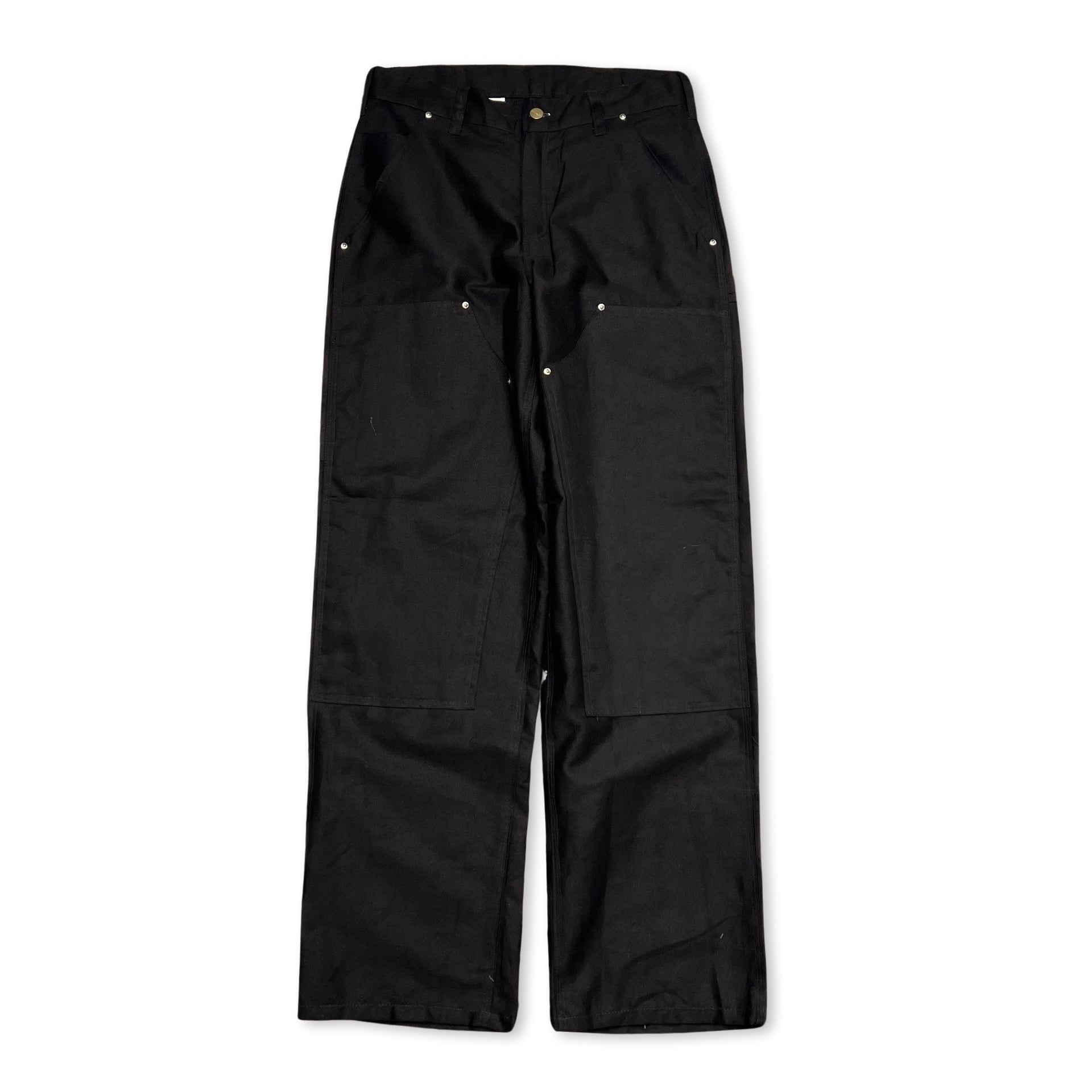 Reworked Carhartt Double Knee Trousers in black