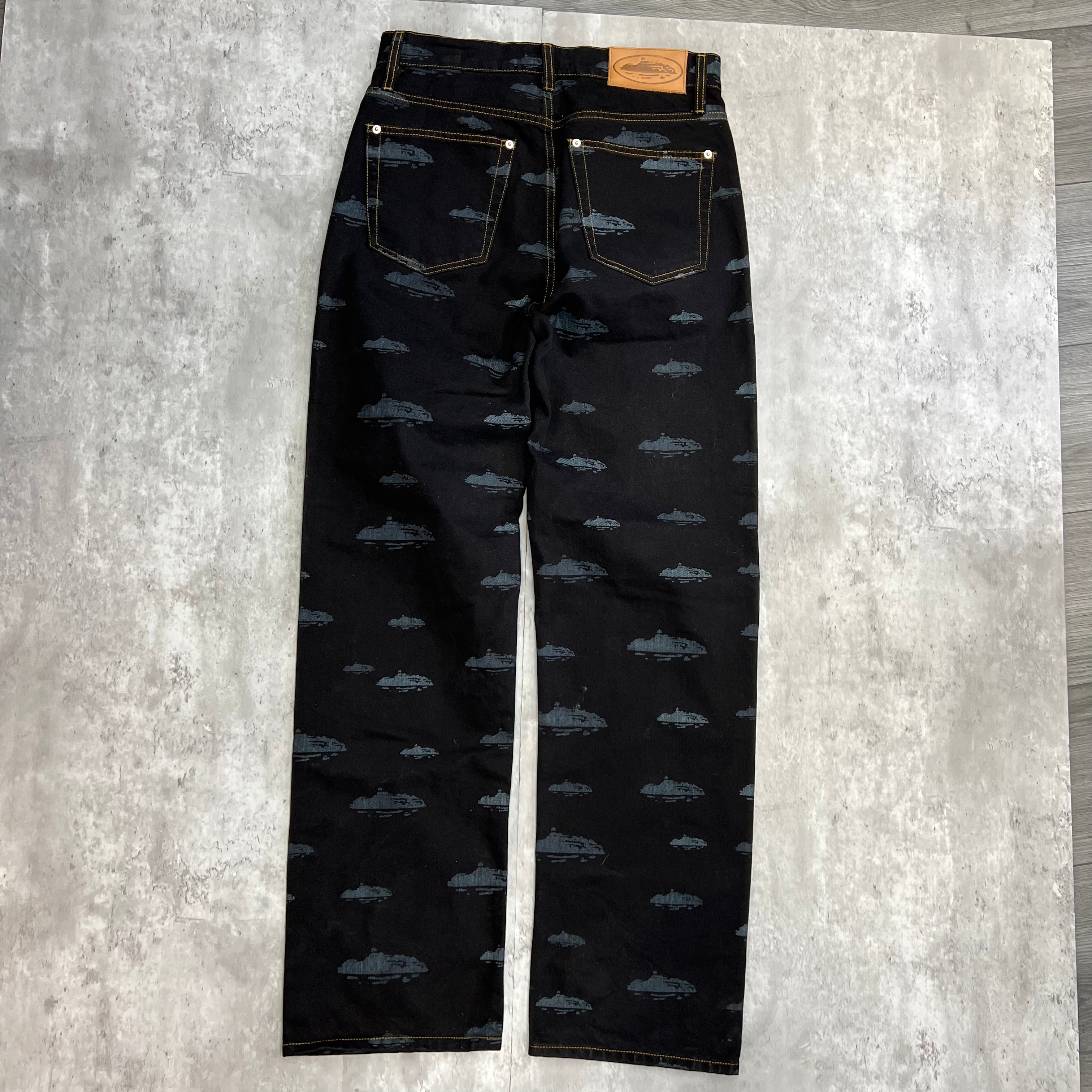 Corteiz Alcatraz Pattern Denim Jeans