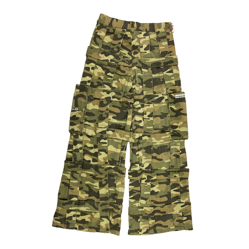 Vintage Criminal Damage Lattice Cargo Trousers in Camo