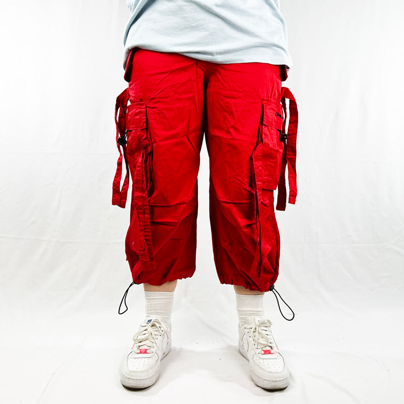 Vintage Criminal Damage Drome Cargo Shorts in Red