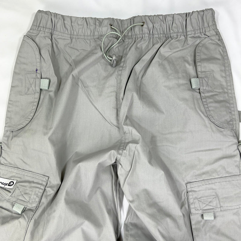 Vintage Criminal Damage Parachute Cargo Trousers in Grey