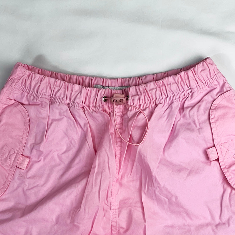 Vintage Criminal Damage Parachute Cargo Trousers in Pink