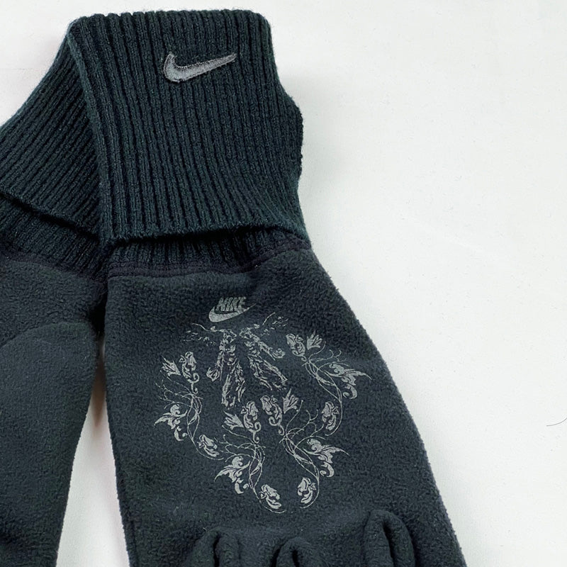 Vintage Nike Floral Gloves in Black