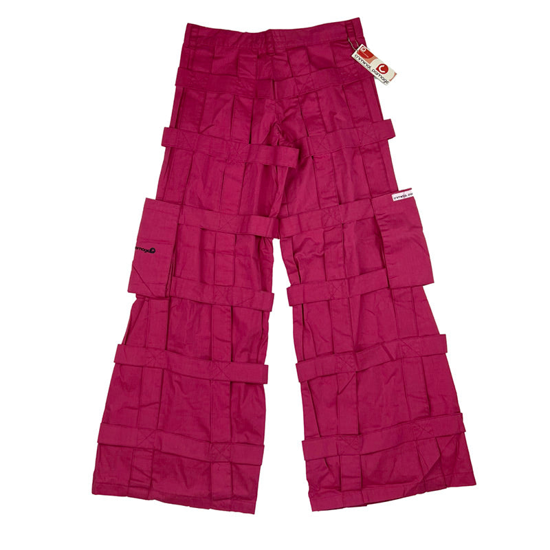 Vintage Criminal Damage Lattice Cargo Trousers in Hot Pink