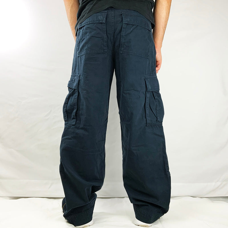 Vintage Nike Cargo Trousers in Navy Blue