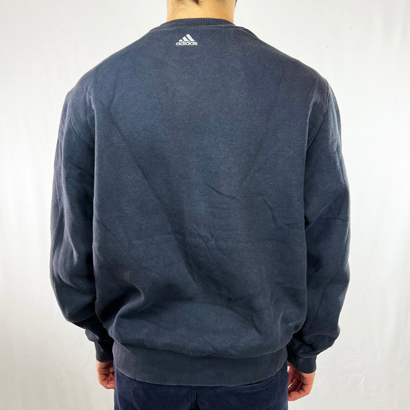 REWORK Adidas x COOGI Sweatshirt 90s Spellout Crewneck Medium Navy Blue
