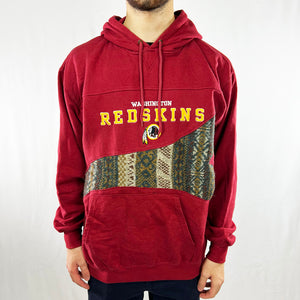 Vintage reworked Washington Redskins x COOGI Hoodie in red with large spellout to chest. Drawstrings to hood. - Colour: Red Condition: Good - Size on Tag: Large Measurements: Pit to Pit: 24 Inches Length: 28.5 Inches