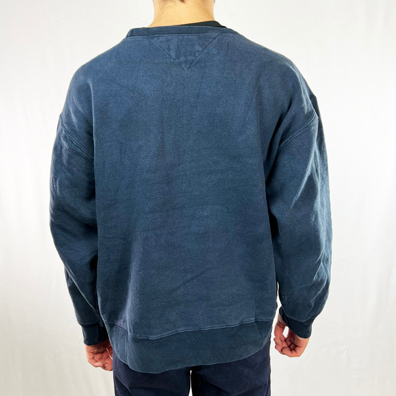 REWORK Tommy Hilfiger x COOGI Sweatshirt 90s Large Navy Blue