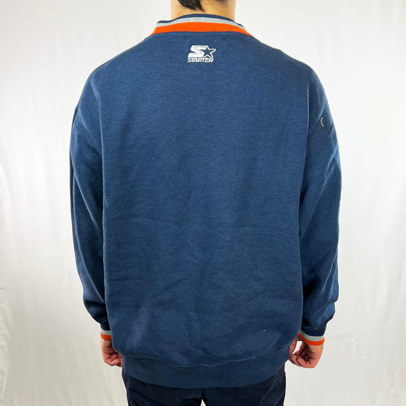 REWORK Chicago Bears x COOGI Sweatshirt 90's V Neck Medium Navy Blue