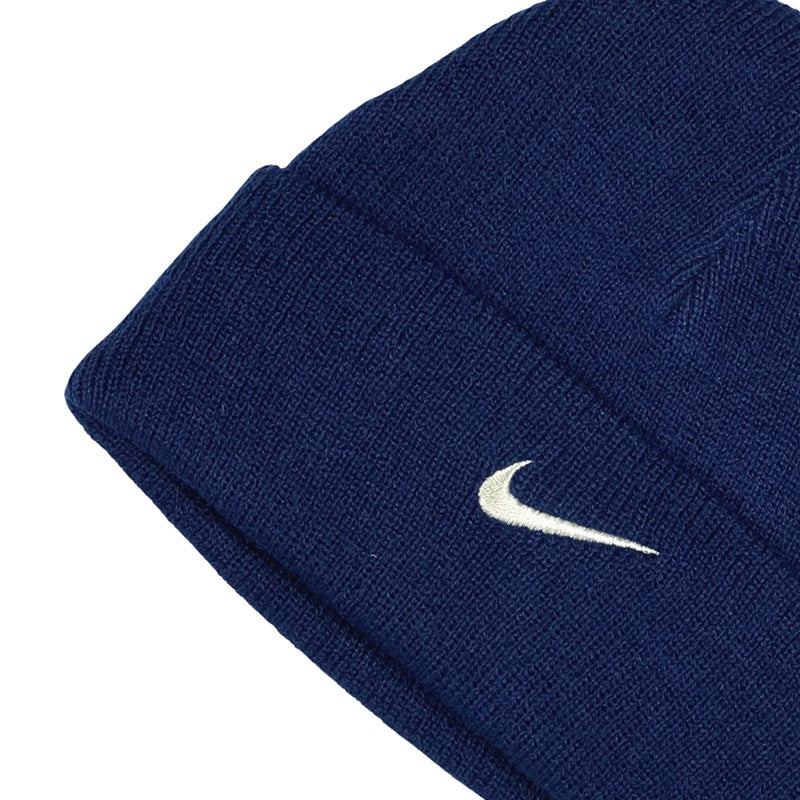 Vintage Nike Swoosh Beanie Hat in Navy Blue