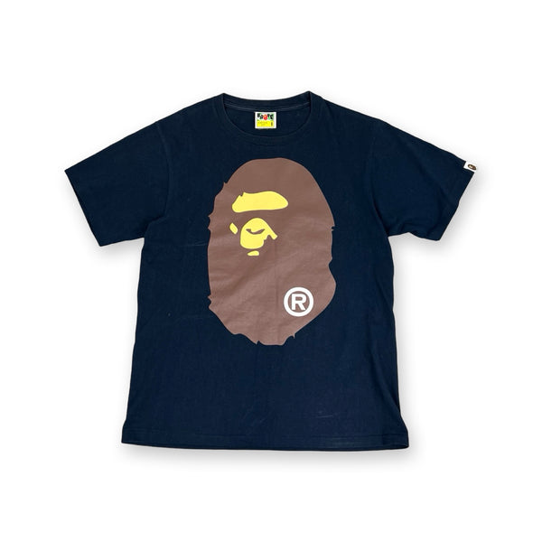 Vintage BAPE Head T-Shirt in navy blue