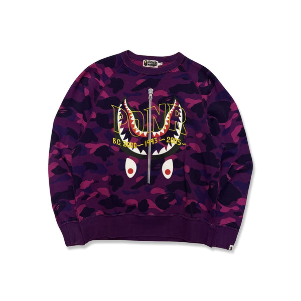 BAPE PONR Shark Sweatshirt in purple camo