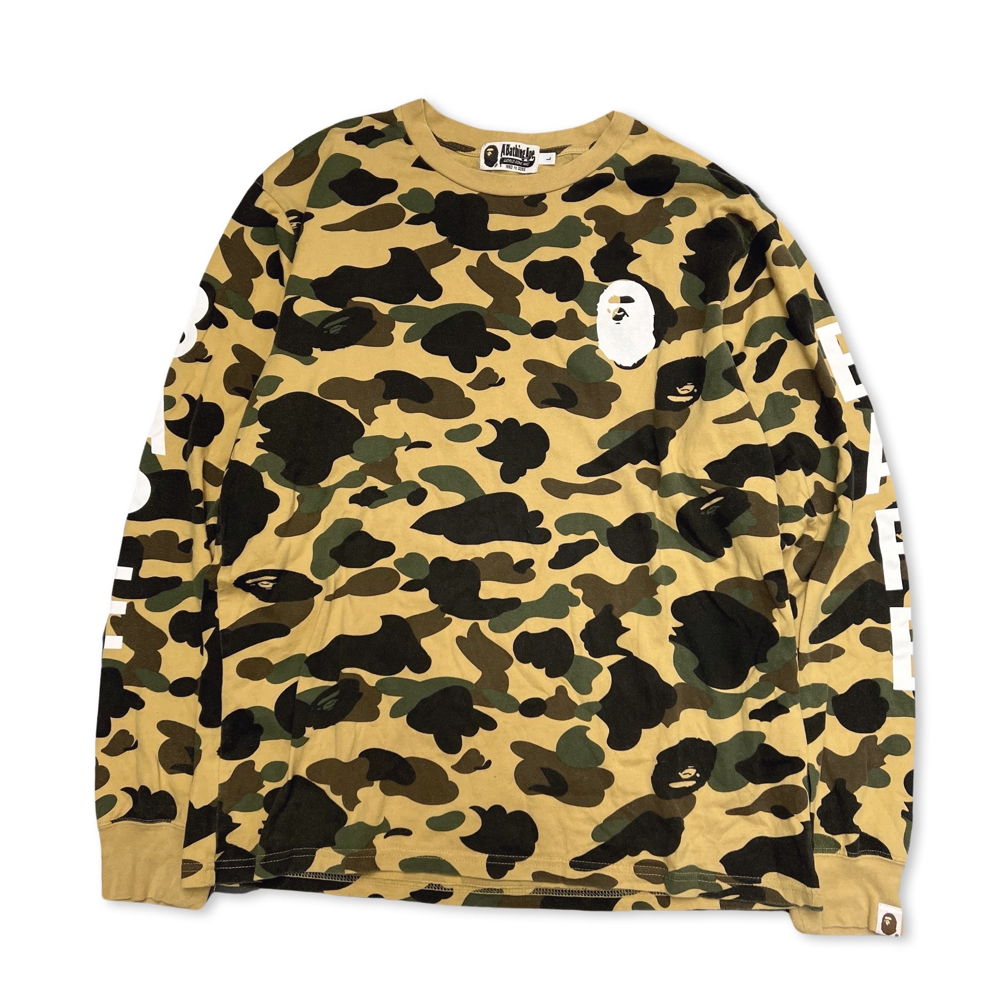 BAPE Shark LS T-shirt Yellow Camo