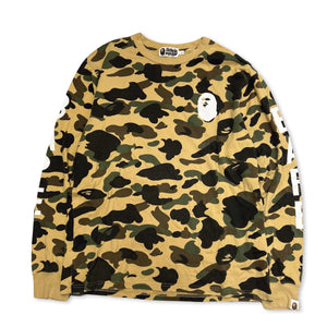 BAPE Shark LS T-shirt Yellow Camo