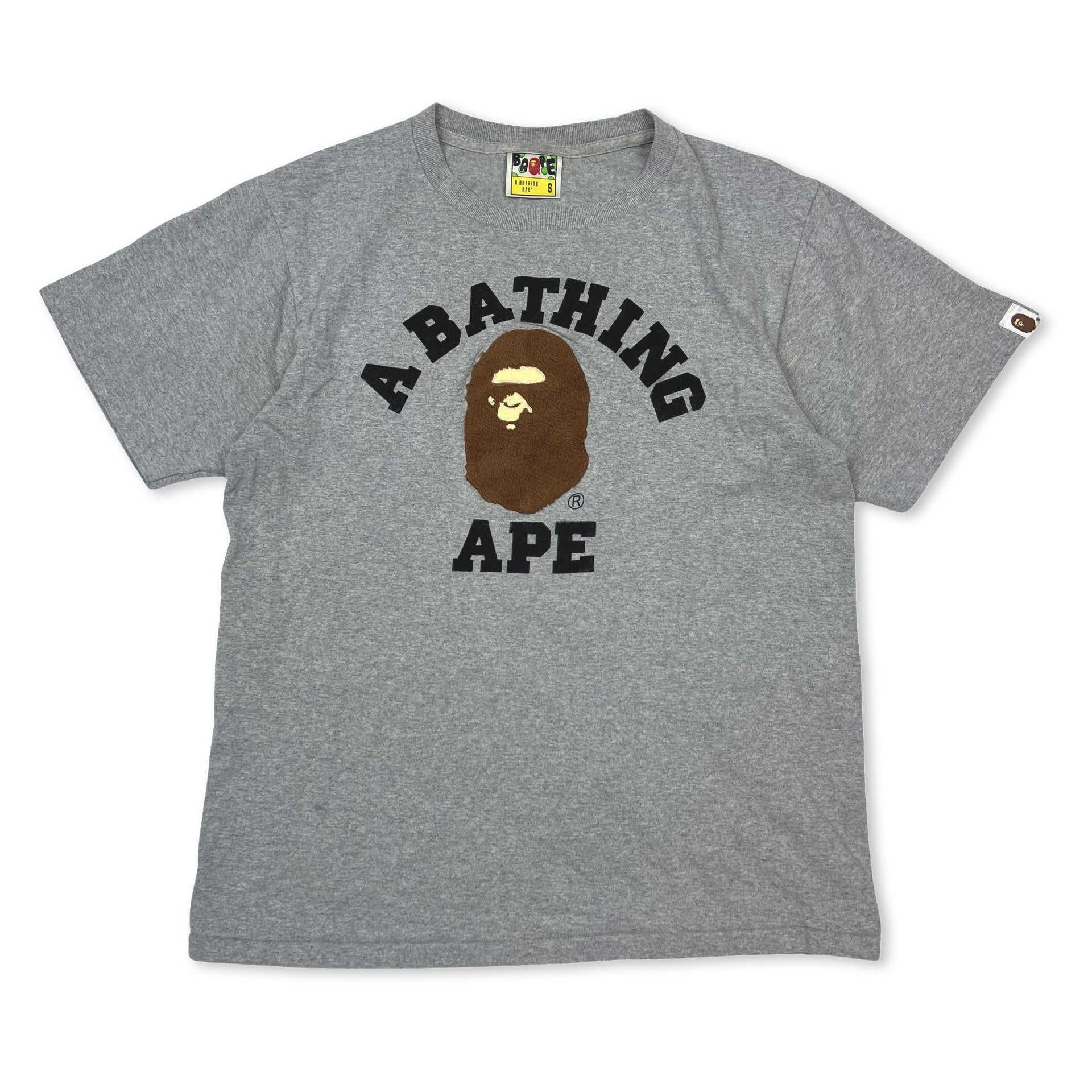 Bape College T-Shirt Grey Crew Neck