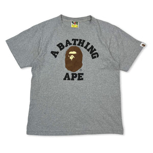 Bape College T-Shirt Grey Crew Neck