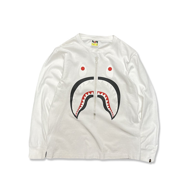 BAPE Shark LS T-shirt in white