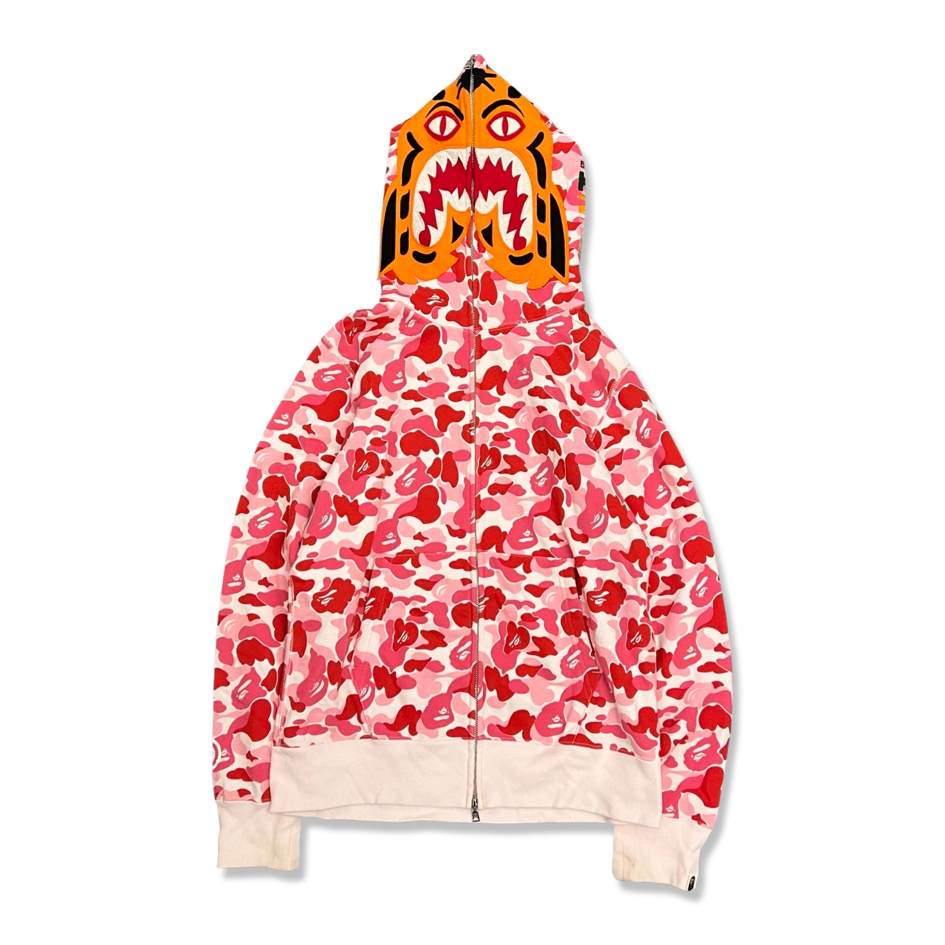 BAPE ABC Pink Camo Tiger Full Zip Hoodie