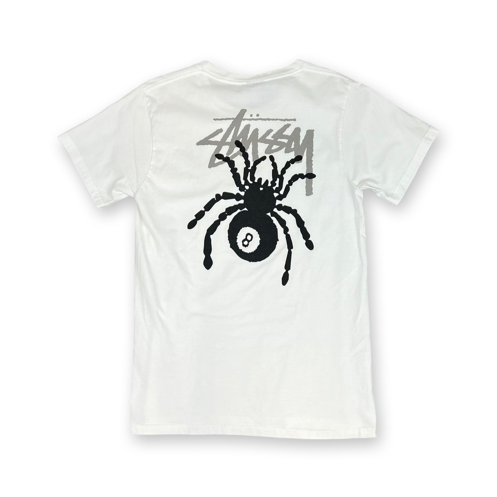 Vintage Stussy 8ball Spider T-Shirt in white