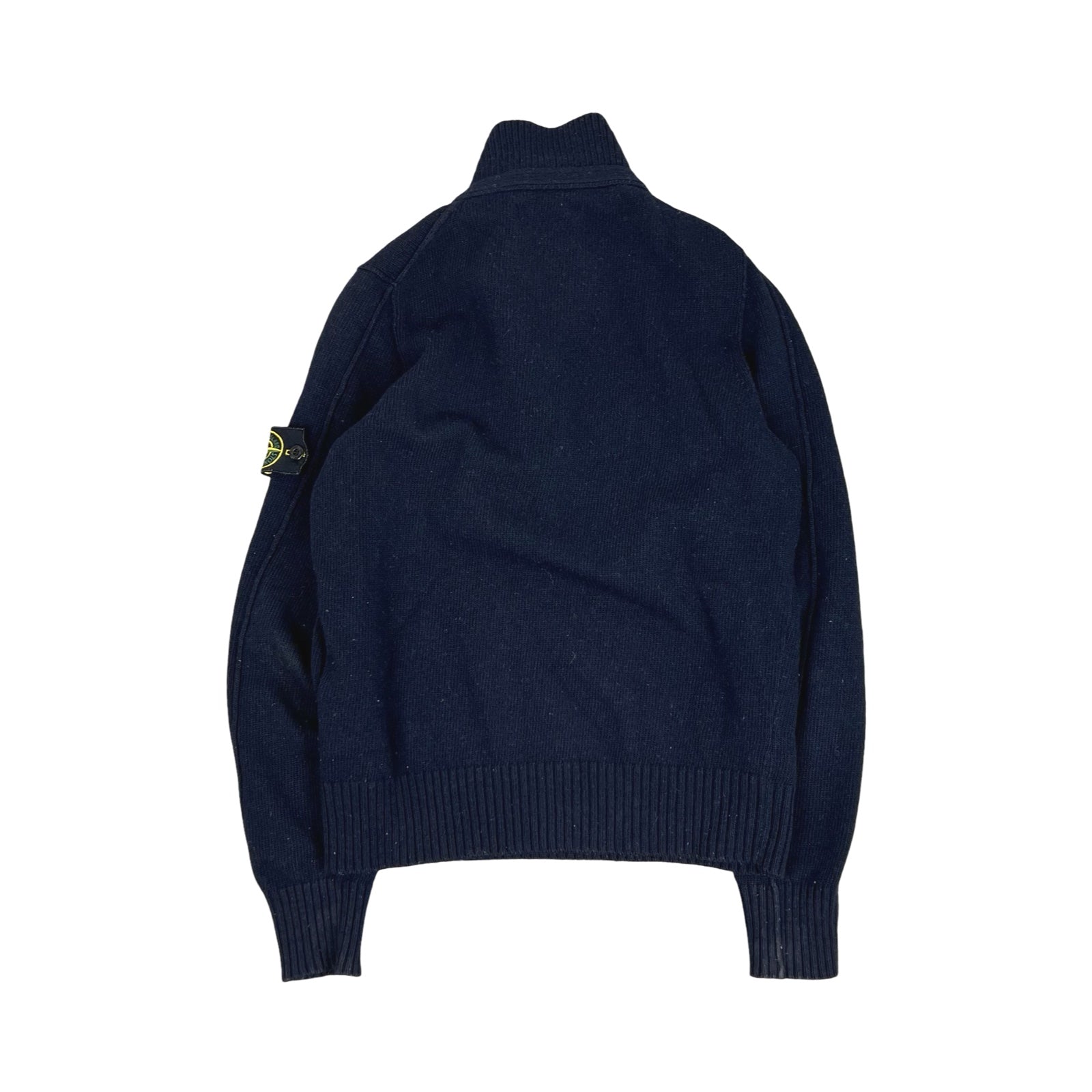 Stone Island 1/2 Zip Knit Jumper in navy blue