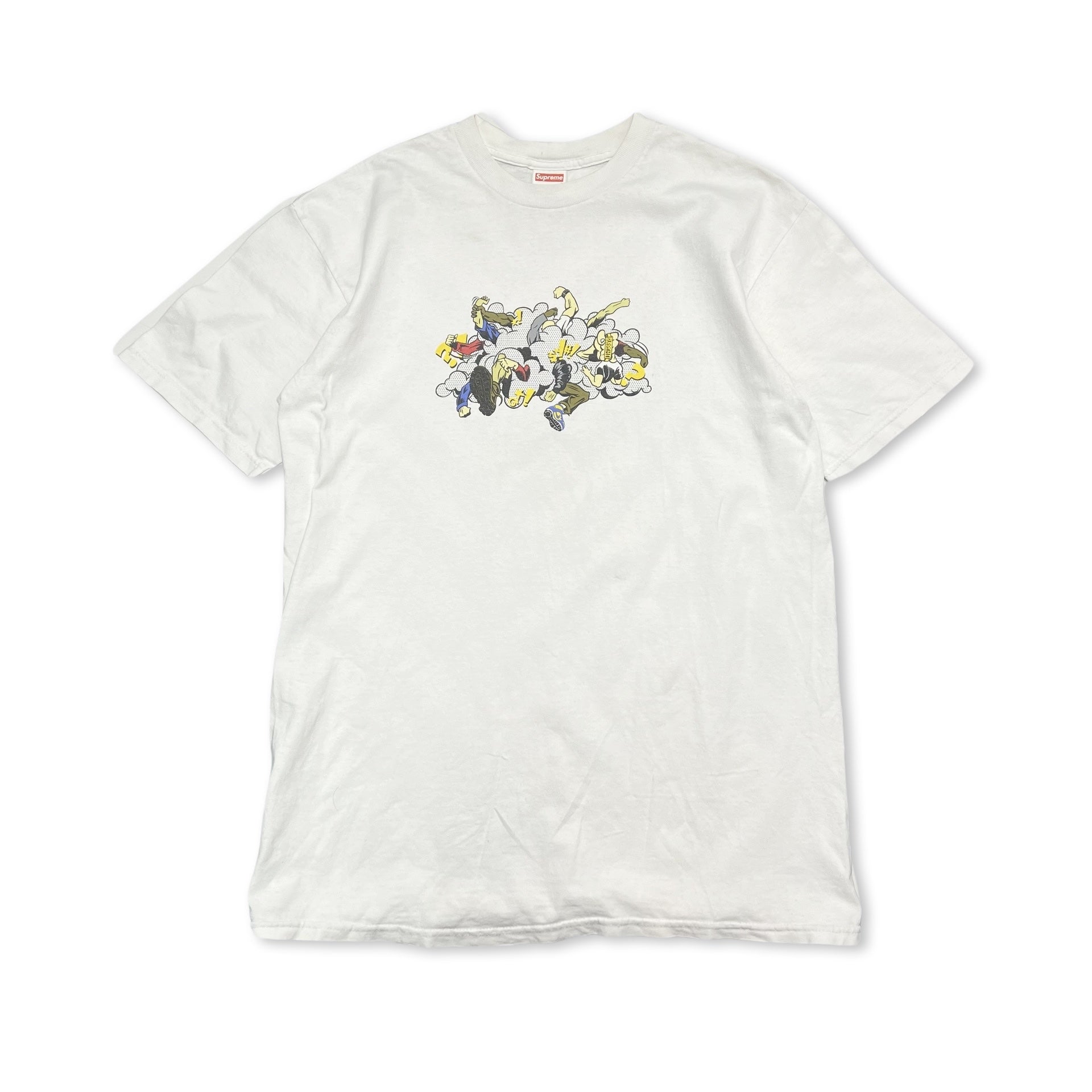 Supreme Cartoon Fight Tee Crew neck mens