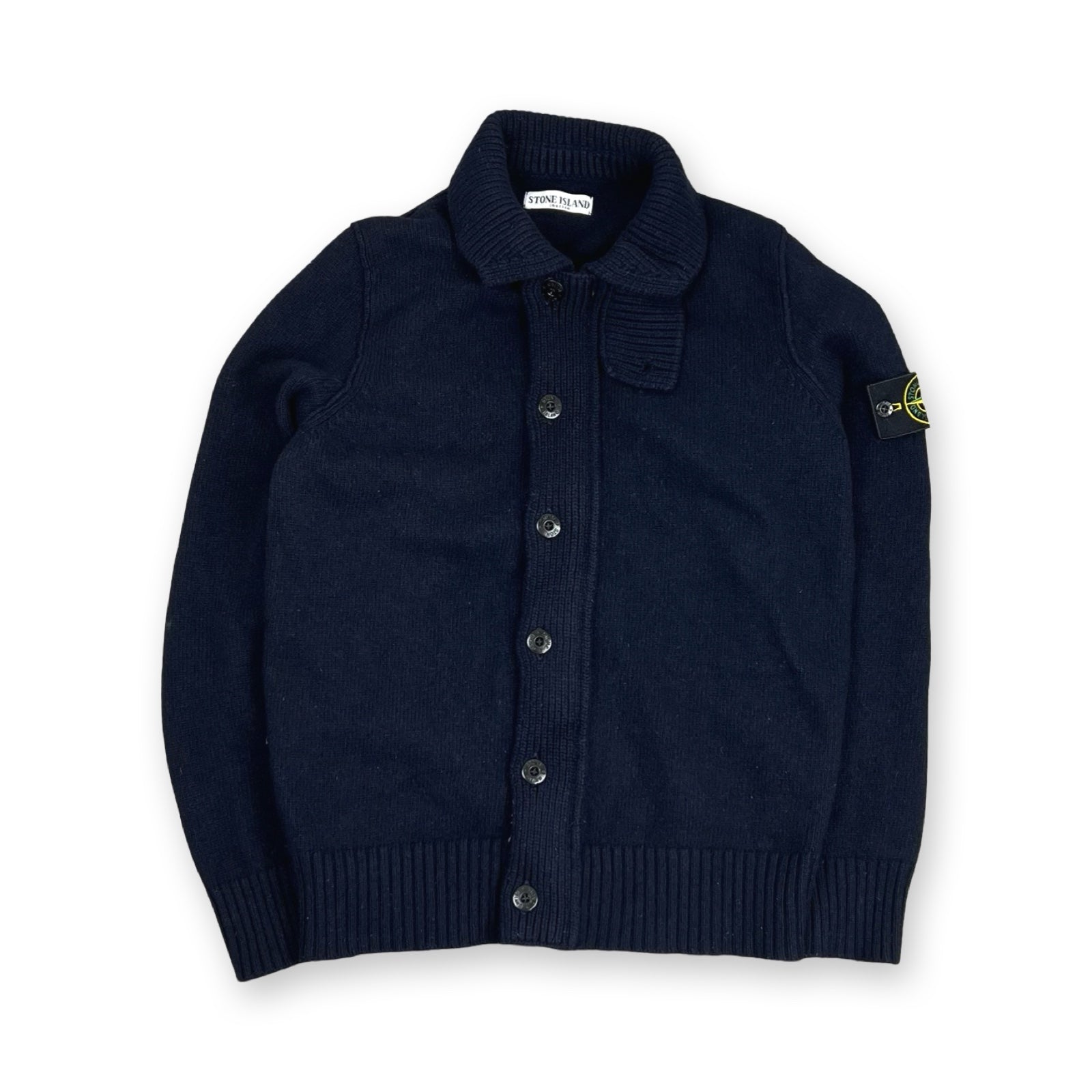 Stone Island Zipped Jumper in navy blue