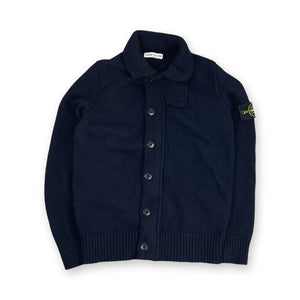 Stone Island Zipped Jumper in navy blue