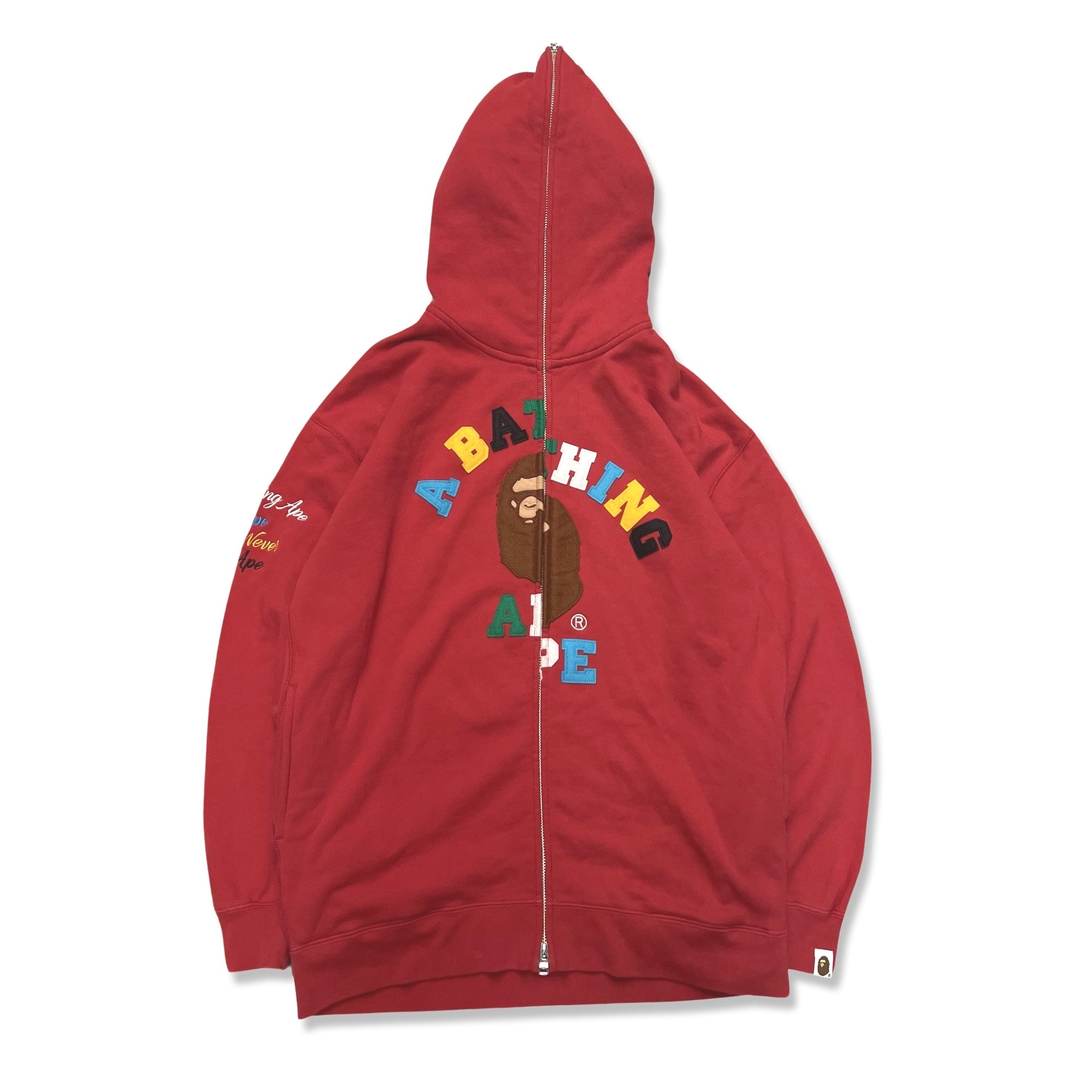 BAPE College Logo Hoodie in red