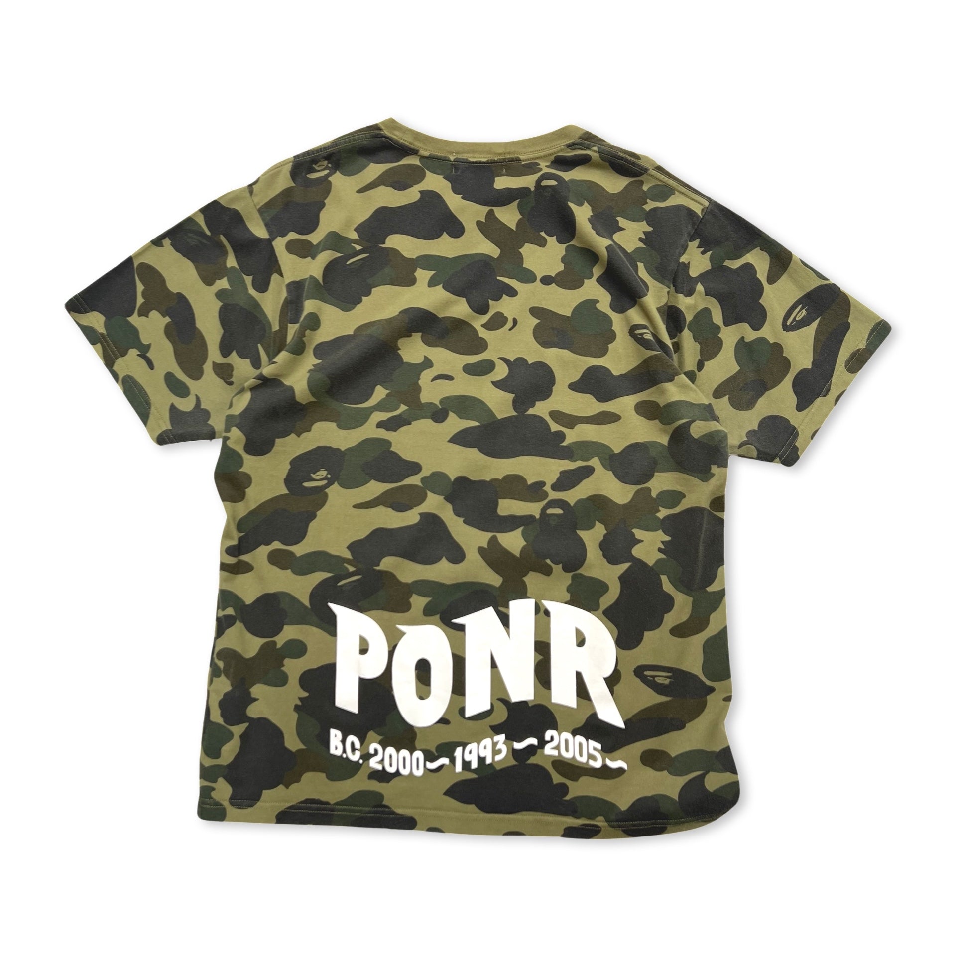 BAPE Shark T-shirt in green camo
