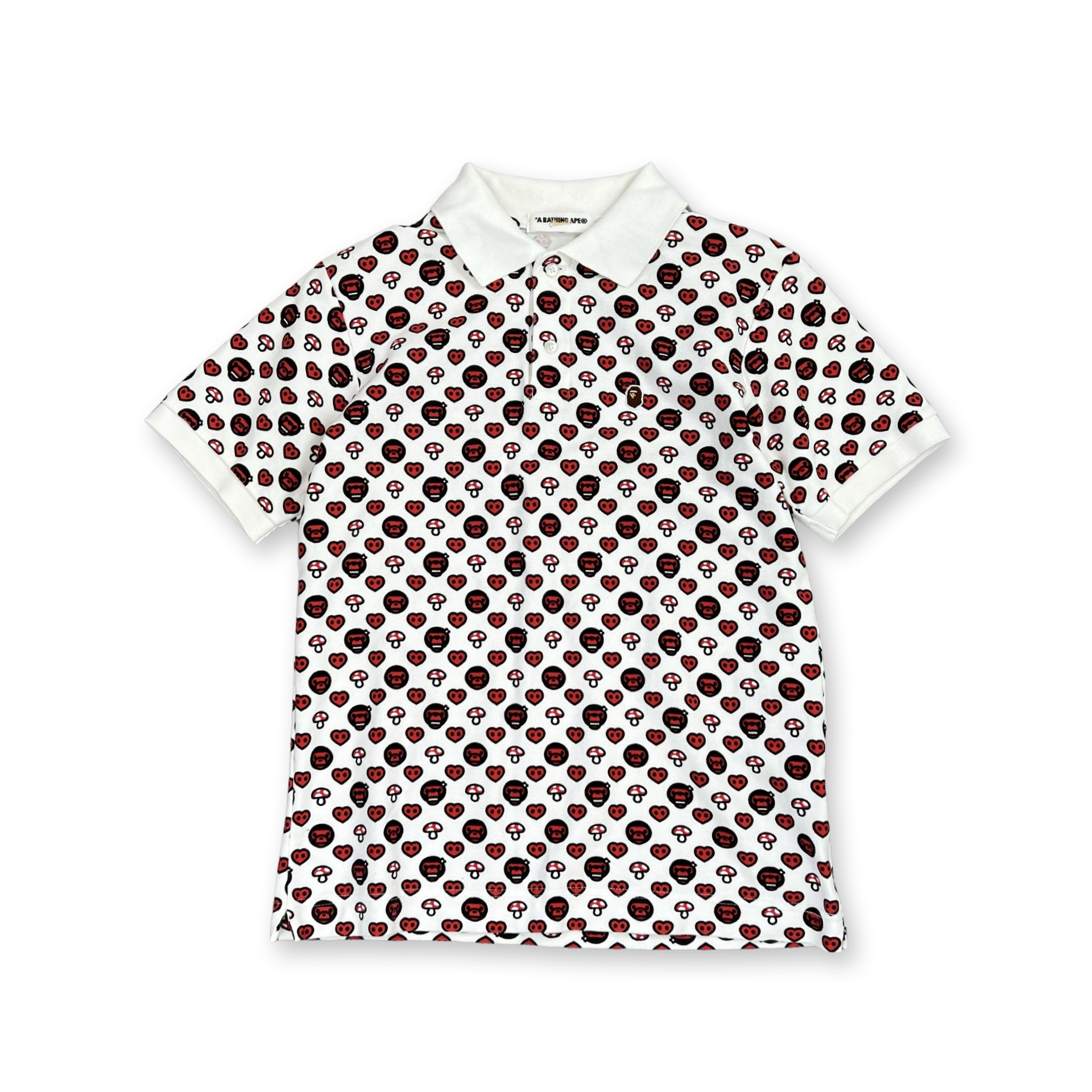 BAPE Baby Milo Monogram Polo T-shirt in white