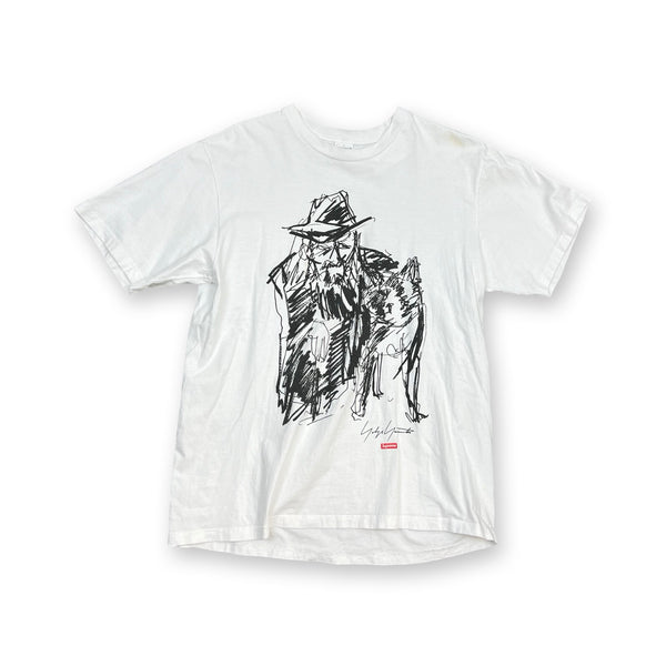 Supreme Yohji Yamamoto Scribble Portrait T-Shirt in white