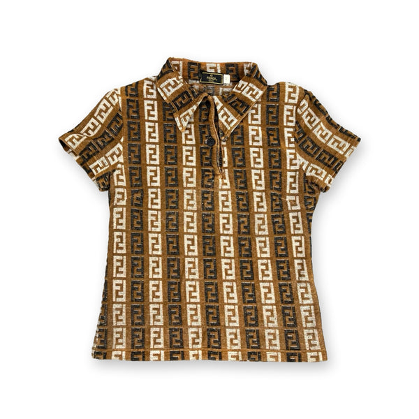 Vintage Fendi Terry Cloth Polo T-Shirt