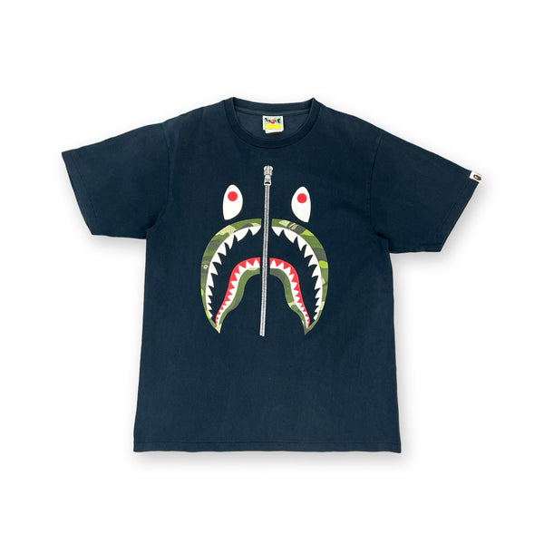 Vintage BAPE Shark T-Shirt in navy blue