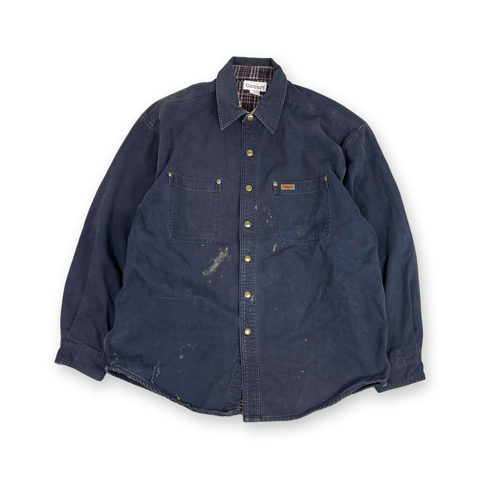 Vintage Carhartt Work Shirt Jacket in navy blue