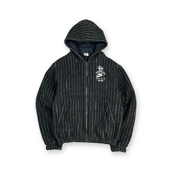 Stussy x Nike Stripe Wool Jacket in black