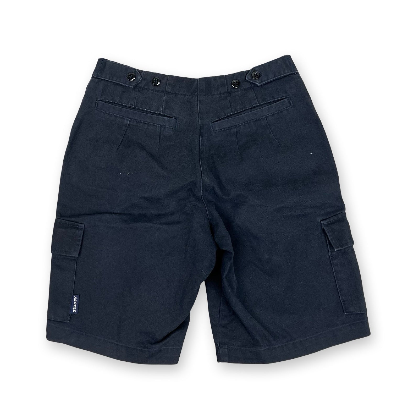 Vintage Stussy Cargo Shorts in navy blue