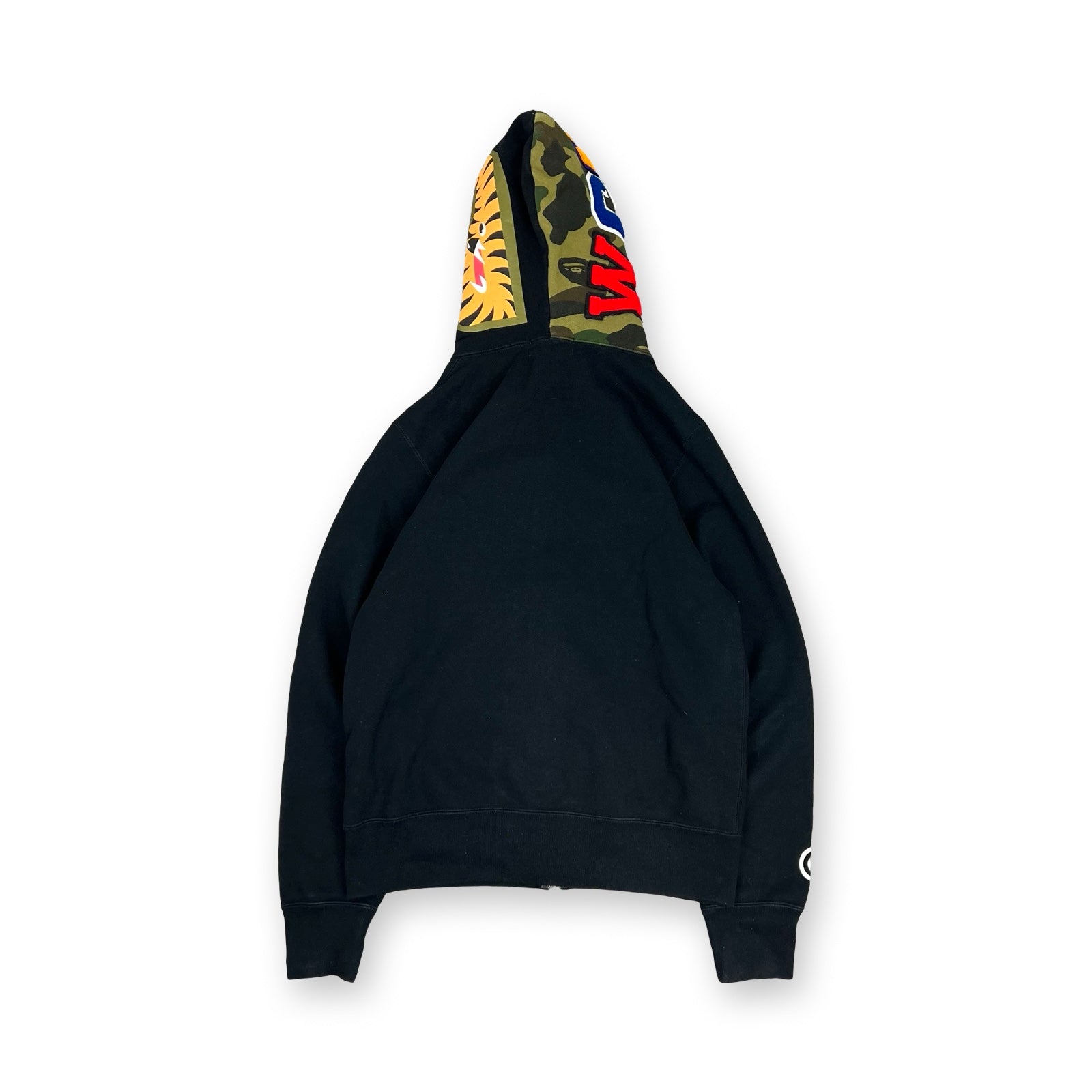 BAPE Split 1st Camo Shark Hoodie in black
