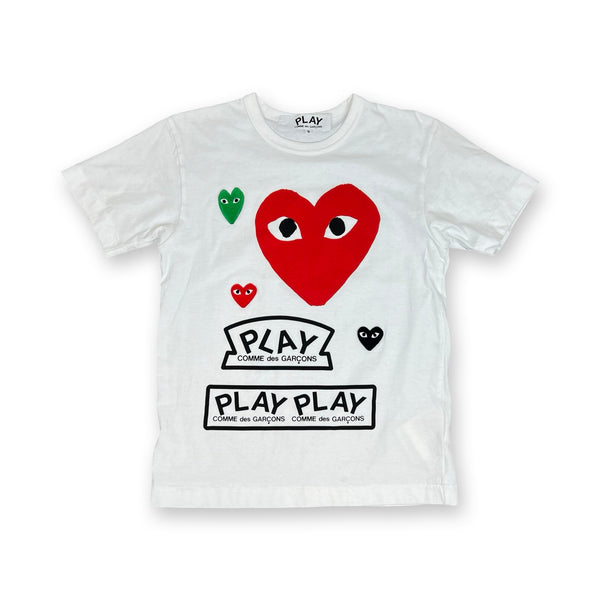 Comme Des Garcons Play T-Shirt in White