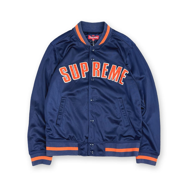 Supreme Mesh Varsity Jacket in navy blue