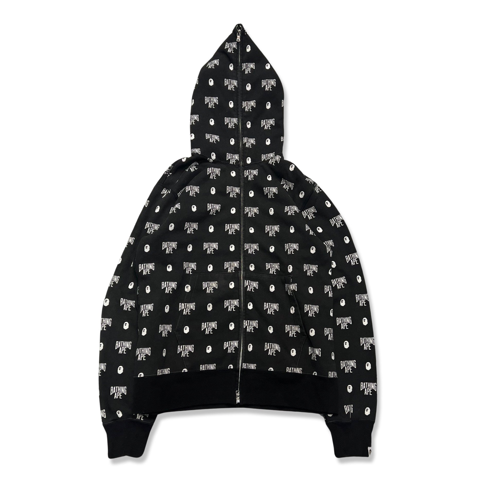 BAPE Monogram Full Zip Hoodie in black