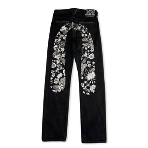Evisu black jeans big logo selvage