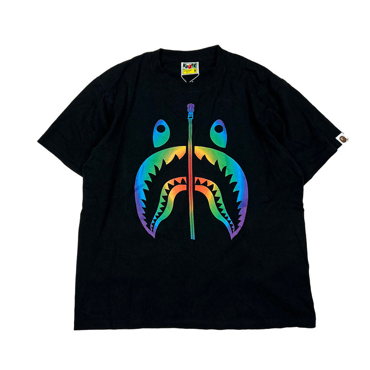 BAPE multicoloured shark t-shirt in black
