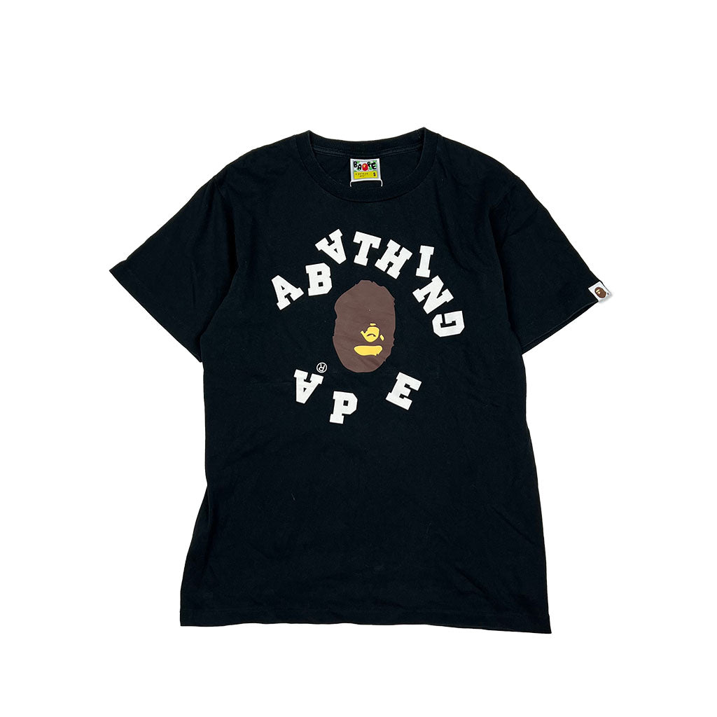 BAPE college logo t-shirt in black