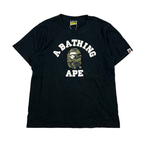 BAPE college logo t-shirt in black