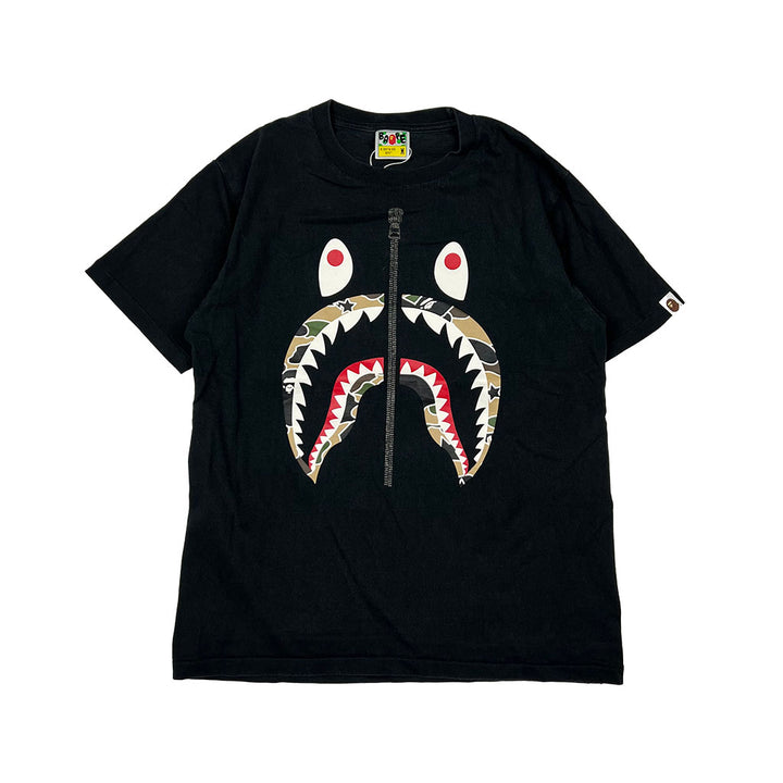 BAPE camo lip shark t-shirt
